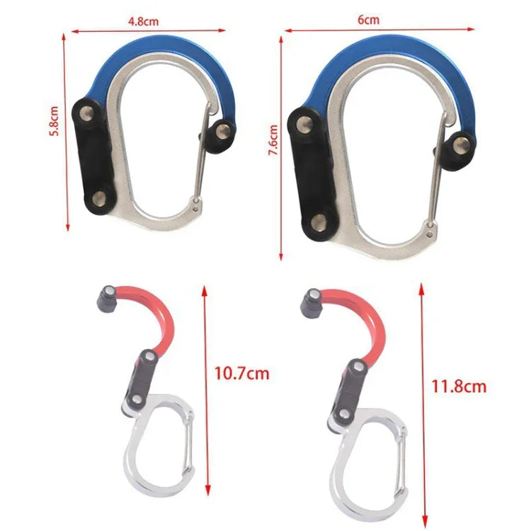 Móc leo núi ngoài trời kiểu D bằng hợp kim nhôm, S (Vàng), S (Đỏ), S (Đen), S (Xanh), M (Đen), M (Đỏ)