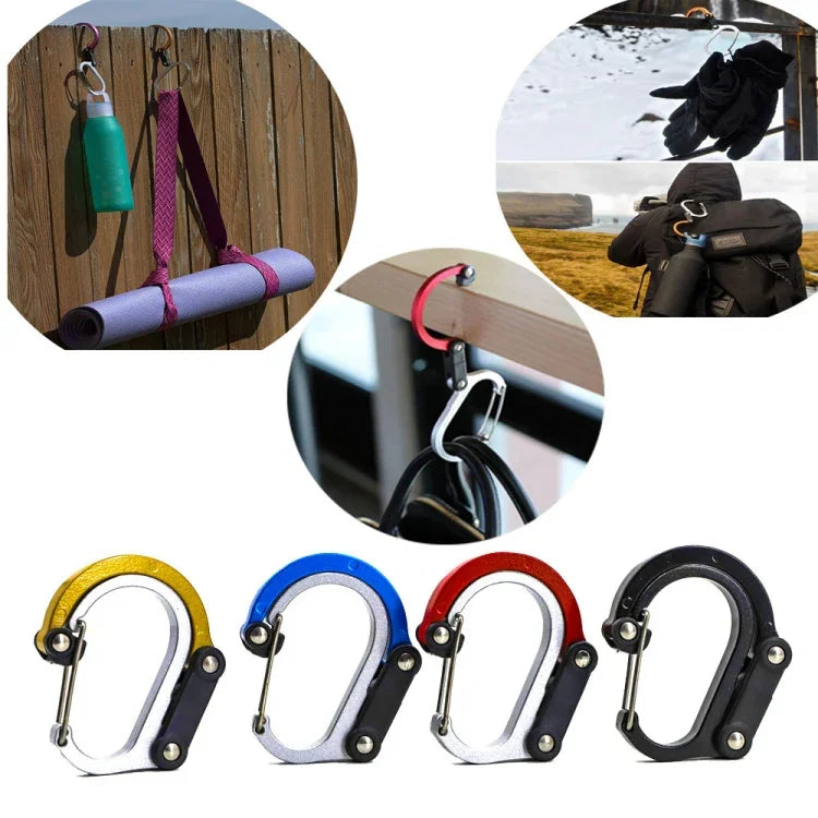 Móc leo núi ngoài trời kiểu D bằng hợp kim nhôm, S (Vàng), S (Đỏ), S (Đen), S (Xanh), M (Đen), M (Đỏ)