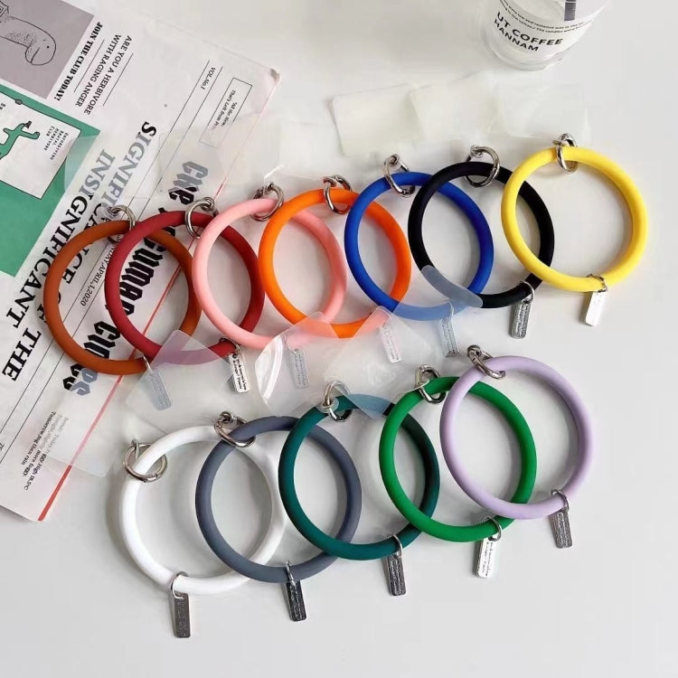 3 chiếc vòng đeo tay silicone làm ốp điện thoại móc khóa chống rơi kèm miếng dán, màu hồng, tím, xanh dương, vàng chanh, cam, đỏ, đen, trắng, xanh bạc hà