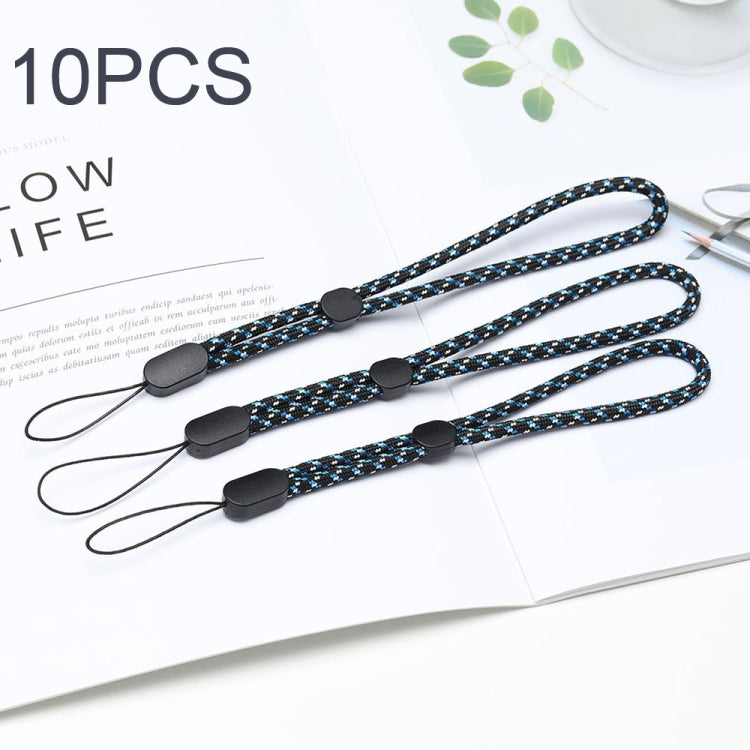 10 chiếc dây đeo điện thoại điều chỉnh được loại ngắn, dây đeo cổ tay chống mất, màu xanh jacquard, xanh dương jacquard, đỏ jacquard, đen