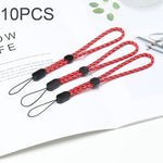 10 chiếc dây đeo điện thoại điều chỉnh được loại ngắn, dây đeo cổ tay chống mất, màu xanh jacquard, xanh dương jacquard, đỏ jacquard, đen