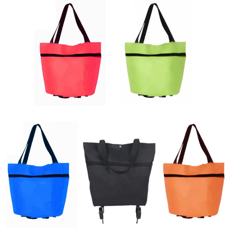 Xe đẩy mua sắm gấp gọn có bánh xe, màu đỏ, xanh lá, xanh dương, đen, cam