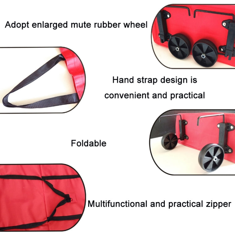 Xe đẩy mua sắm gấp gọn có bánh xe, màu đỏ, xanh lá, xanh dương, đen, cam