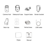 Camera hành động Thumb 4K HD chống rung WiFi, (Trắng), (Đen)