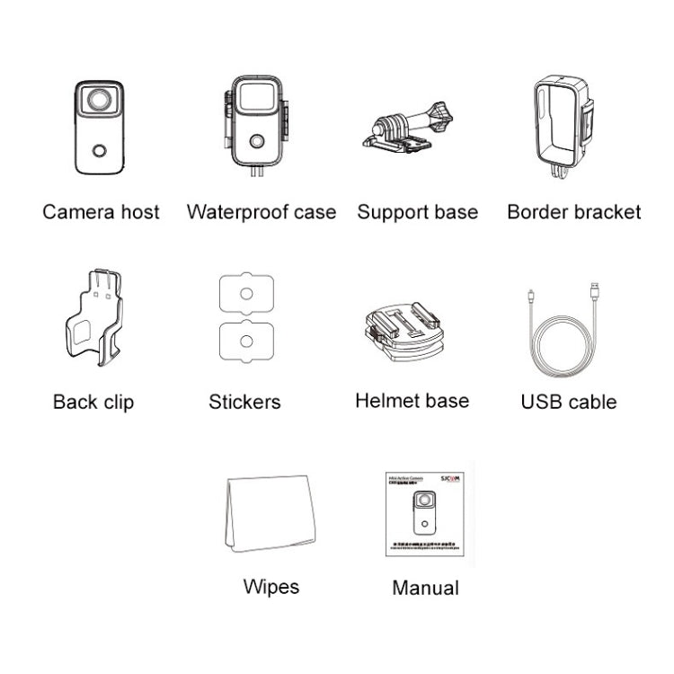 Camera hành động Thumb 4K HD chống rung WiFi, (Trắng), (Đen)