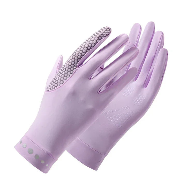 1 đôi găng tay không ngón XC-14 chống nắng, chống UV, làm mát bằng lụa băng, kiểu dáng: tổ ong (tím), tổ ong (hồng), tổ ong (vàng), tổ ong (xám), tổ ong (đen), tổ ong (xám đậm), sọc (tím), sọc (xám đậm), sọc (xám nhạt)