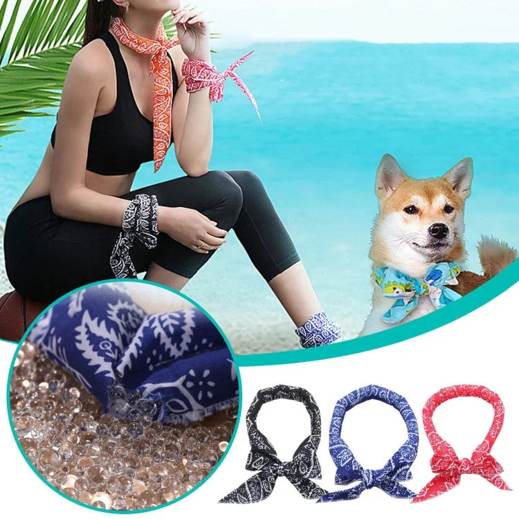 3 chiếc khăn quàng cổ làm mát mùa hè cho nữ, nam, trẻ em, thú cưng, Lá đen, Lá xanh dương, Lá đỏ, Lá xanh lá, Lá vàng