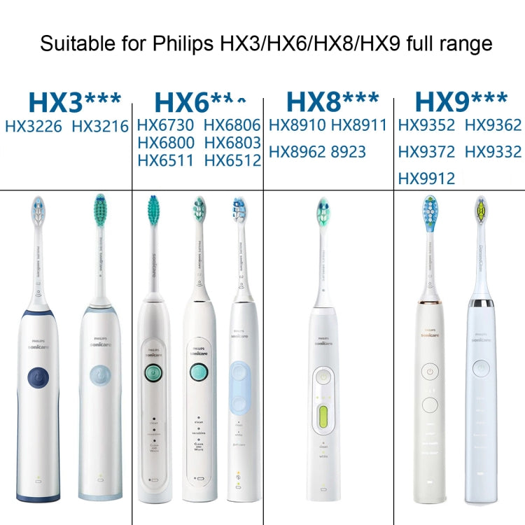 Đầu bàn chải cho Philips HX6730 HX9352 HX8910 HX3226, kiểu: Lông trung bình sạch, chăm sóc nướu, phòng ngừa mảng bám, sáng kim cương