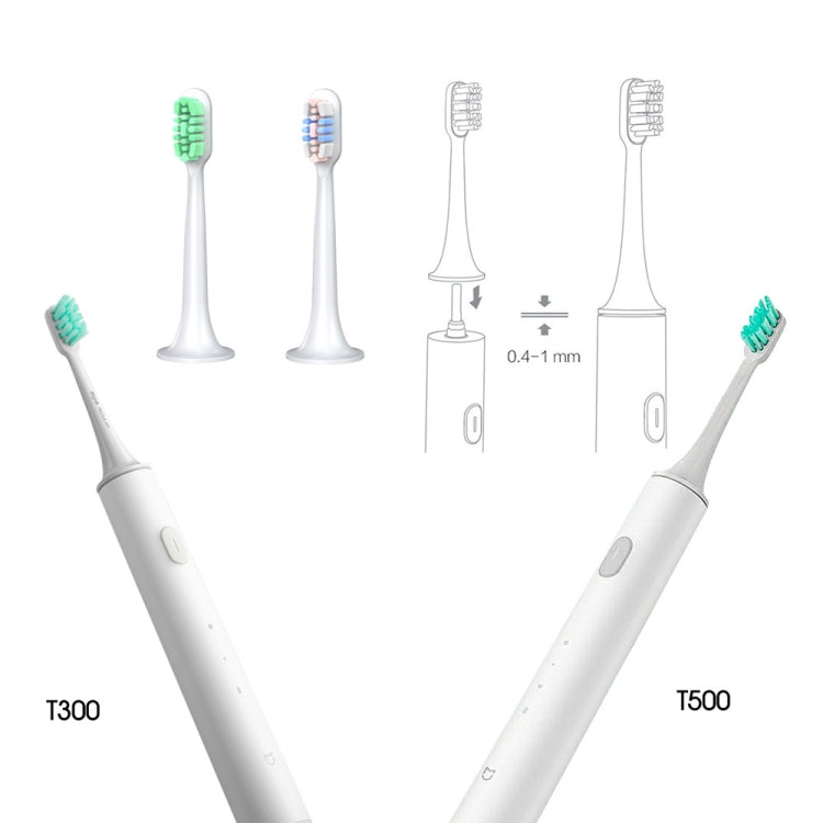 2 cái đầu bàn chải thay thế cho bàn chải điện Xiaomi Mijia T300 T500, bàn chải T300 & T500 (Xanh), (Hồng)