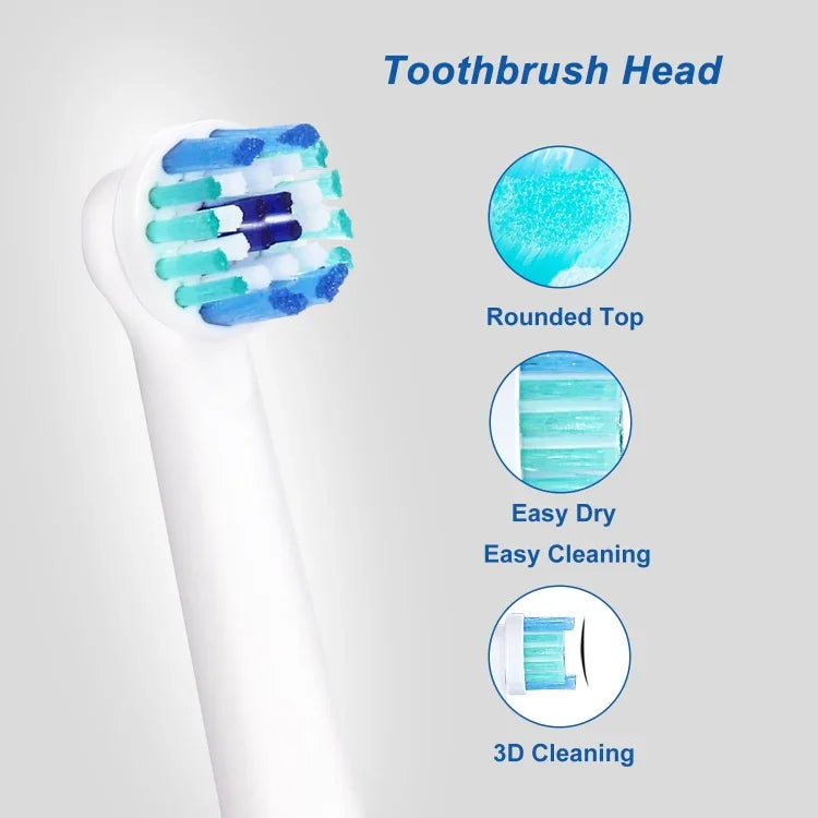 2 cái đầu bàn chải thay thế cho toàn bộ dòng bàn chải điện Oral-B, làm sạch hàng ngày, làm sạch chính xác, làm sạch đa góc, trắng sáng chuyên nghiệp, làm sạch nha khoa Flouse