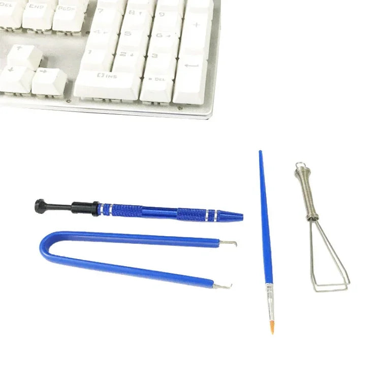 Bộ dụng cụ 4 trong 1 gồm dụng cụ nhấc keycap bàn phím cơ, kiểm tra công tắc, trục và làm sạch dây