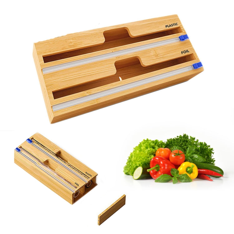 Hộp đựng giấy bạc nhôm bằng gỗ cho ngăn kéo bếp, Kiểu:, Hai ngăn, Ba ngăn