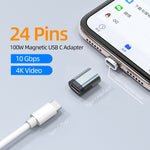 Bộ chuyển đổi nam châm TZ28 PD 100W 24Pin sạc nhanh và truyền dữ liệu video Type-C / USB-C