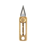 Brass Mini Knife Carry-on EDC Keychain Pendant Push-pull Unpacking Knife, Brass