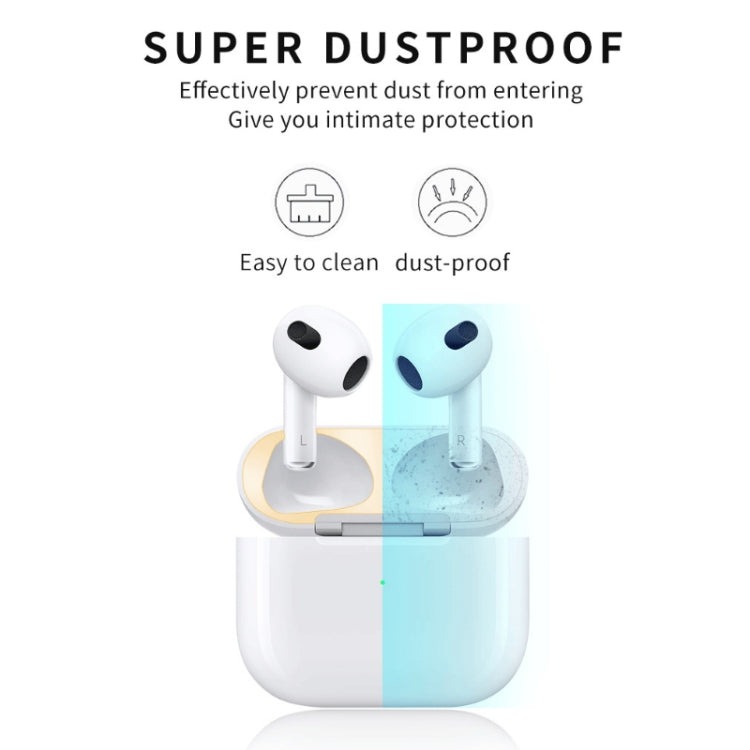 2 cái miếng dán bảo vệ chống bụi bên trong tai nghe cho Airpods 3, màu đen, vàng, bạc, vàng hồng, đỏ, xanh lá, xanh dương, tím
