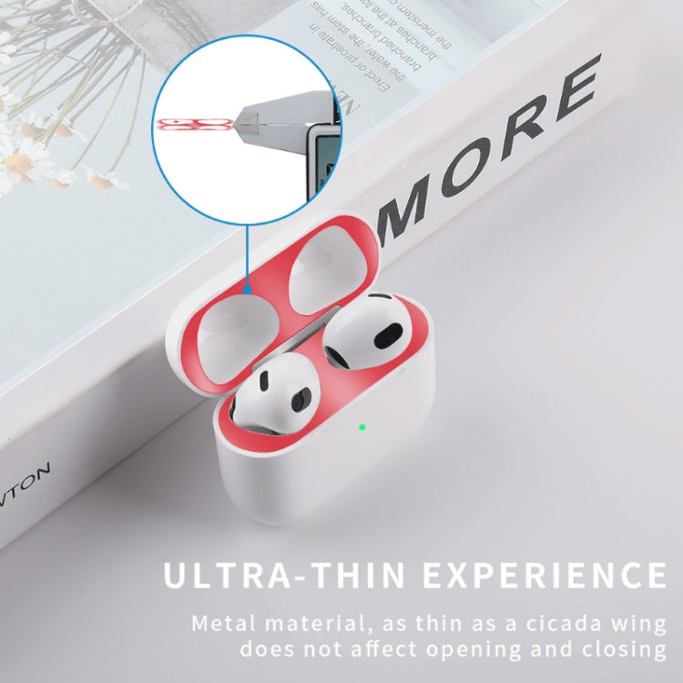 2 cái miếng dán bảo vệ chống bụi bên trong tai nghe cho Airpods 3, màu đen, vàng, bạc, vàng hồng, đỏ, xanh lá, xanh dương, tím