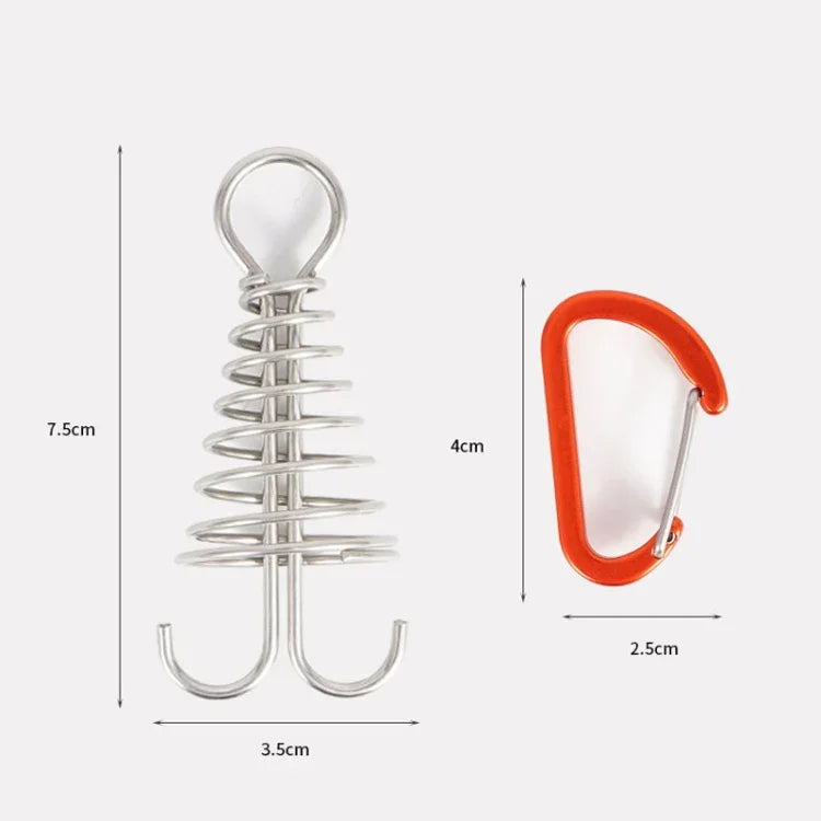 Khóa bạch tuộc cho doanh trại ngoài trời, đinh sàn cắm trại, khóa dây lều bằng thép không gỉ, khóa bạch tuộc