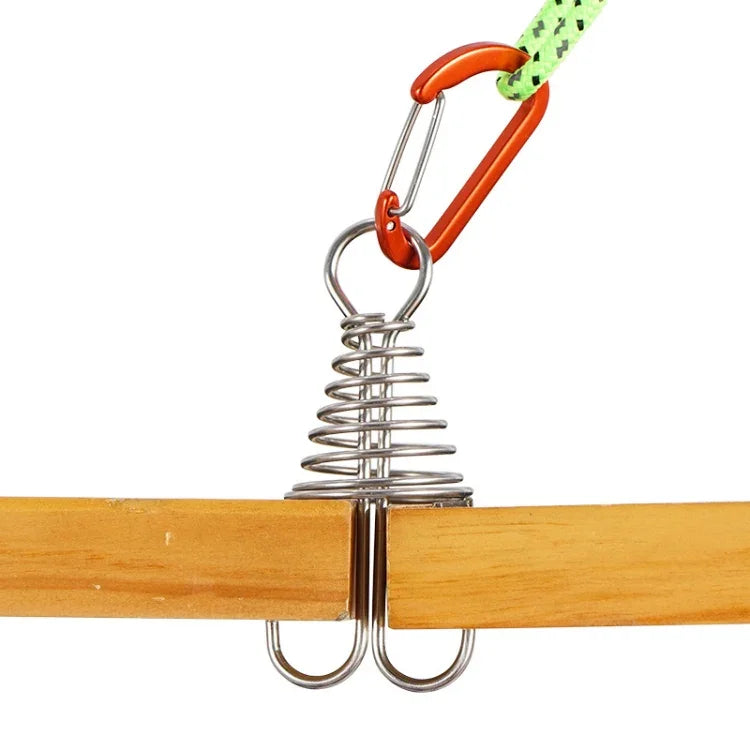 Khóa bạch tuộc cho doanh trại ngoài trời, đinh sàn cắm trại, khóa dây lều bằng thép không gỉ, khóa bạch tuộc