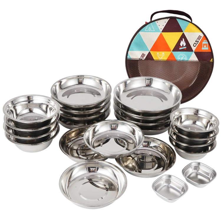 Bộ 22 món dao muỗng nĩa inox di động cho cắm trại ngoài trời CLS