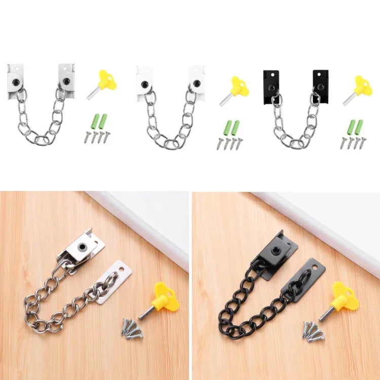 Khóa giới hạn cửa sổ bằng thép không gỉ bảo vệ lắp đặt đục lỗ, loại B màu bạc, loại B màu trắng, loại B màu đen, loại A màu bạc, loại A màu đen