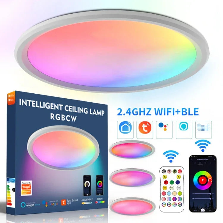 Đèn trần LED điều khiển từ xa WiFi Bluetooth 2.4G, điện áp:, tiêu chuẩn EU 220V-240V, tiêu chuẩn Mỹ 110V-130V