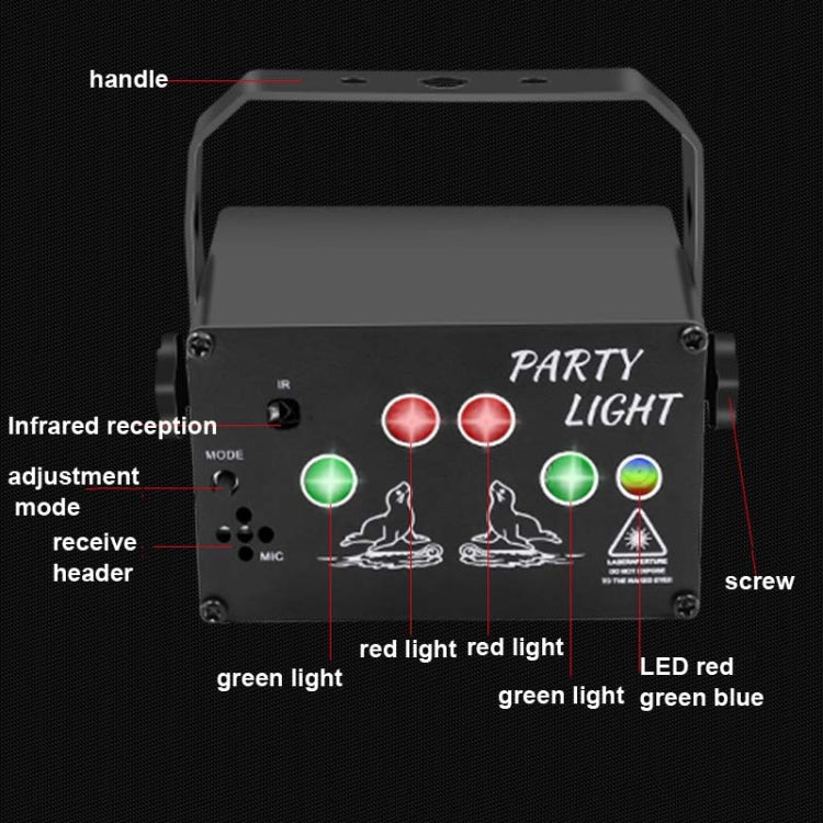 Đèn Laser Mini Sân Khấu Kích Hoạt Bằng Giọng Nói T10 Có Điều Khiển Từ Xa