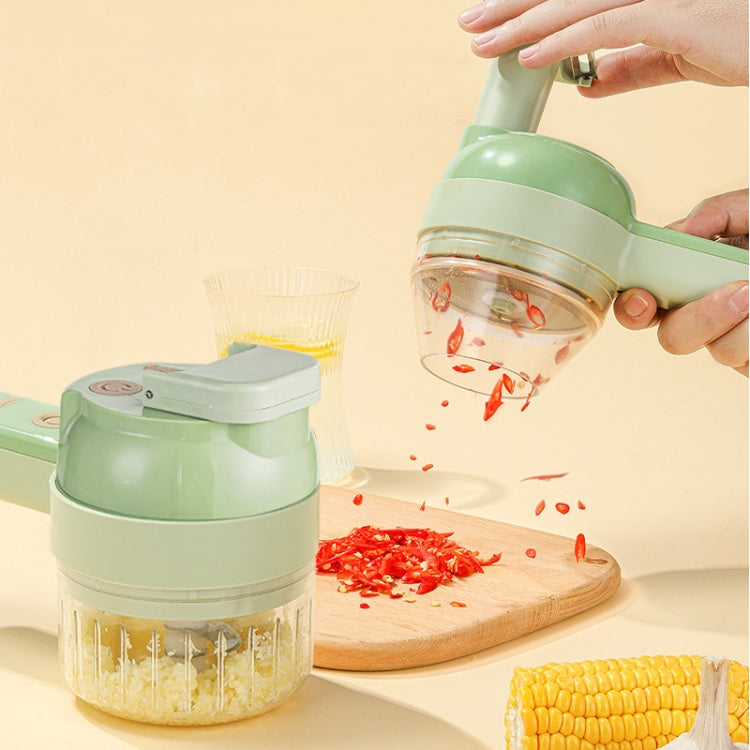 Bộ dụng cụ cắt rau củ điện cầm tay 4 trong 1, Dụng cụ nghiền tỏi, Dụng cụ băm tỏi