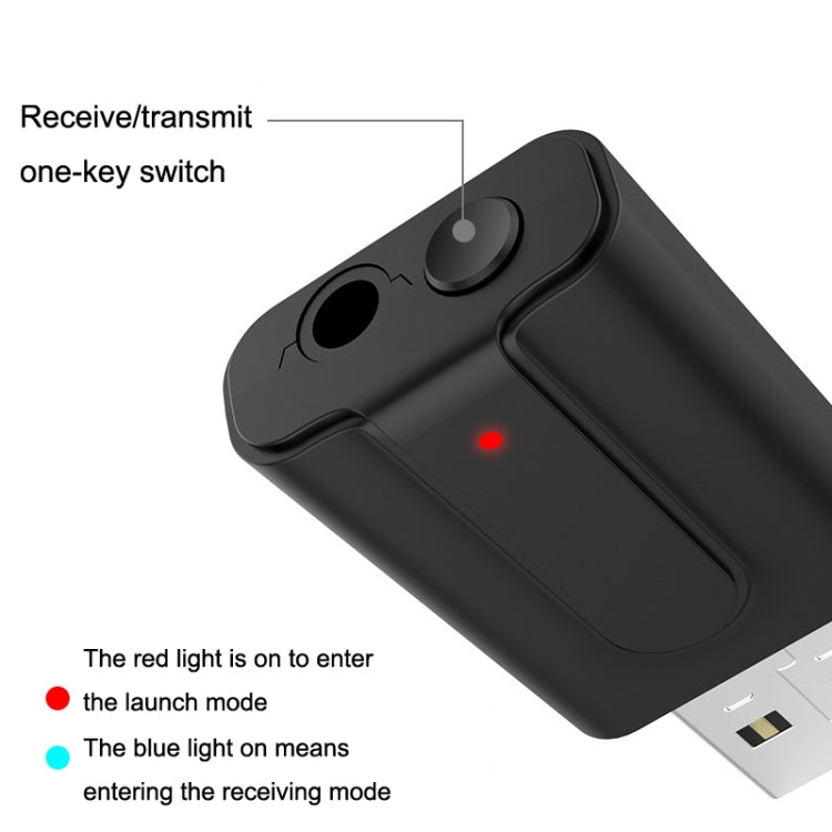 BT10 Bộ phát thu USB Bluetooth 5.0 2 trong 1 Bộ chuyển đổi loa máy tính tai nghe không dây, BT10