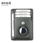 Ví đựng thẻ da chống trộm chống mất TQ-319 cho AirTag thế hệ 2 / AirTag thế hệ 1, Sợi carbon (Đen), Sợi carbon (Xám), Sợi carbon (Xanh), Sợi carbon (Nâu), Họa tiết phẳng (Đen), Họa tiết phẳng (Đỏ), Họa tiết phẳng (Xám)