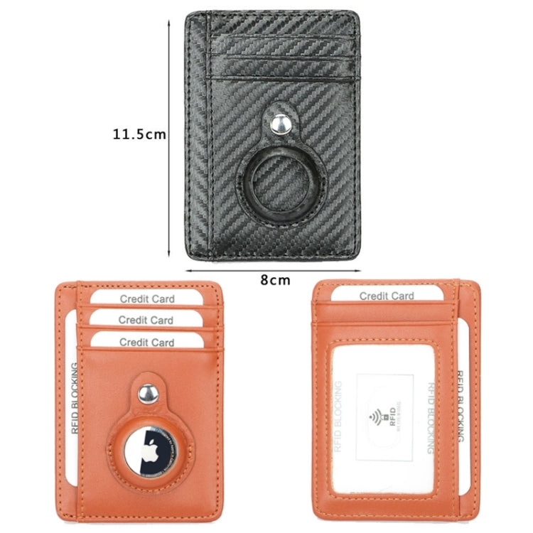 Ví đựng thẻ da chống trộm chống mất TQ-319 cho AirTag thế hệ 2 / AirTag thế hệ 1, Sợi carbon (Đen), Sợi carbon (Xám), Sợi carbon (Xanh), Sợi carbon (Nâu), Họa tiết phẳng (Đen), Họa tiết phẳng (Đỏ), Họa tiết phẳng (Xám)
