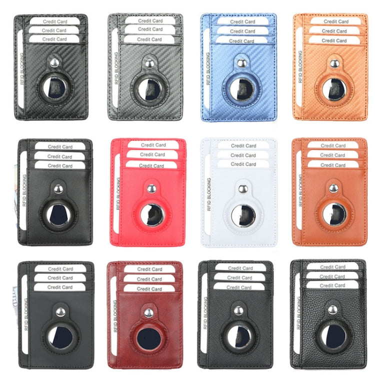 Ví đựng thẻ da chống trộm chống mất TQ-319 cho AirTag thế hệ 2 / AirTag thế hệ 1, Sợi carbon (Đen), Sợi carbon (Xám), Sợi carbon (Xanh), Sợi carbon (Nâu), Họa tiết phẳng (Đen), Họa tiết phẳng (Đỏ), Họa tiết phẳng (Xám)