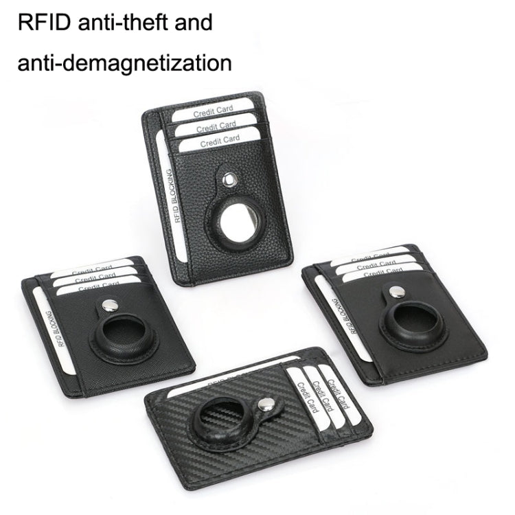 Ví đựng thẻ da chống trộm chống mất TQ-319 cho AirTag thế hệ 2 / AirTag thế hệ 1, Sợi carbon (Đen), Sợi carbon (Xám), Sợi carbon (Xanh), Sợi carbon (Nâu), Họa tiết phẳng (Đen), Họa tiết phẳng (Đỏ), Họa tiết phẳng (Xám)