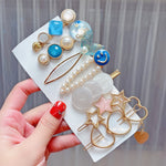 Alloy Colorful Hairpin Headgear Pearl Rhinestone Clip Set, 8PCS/Set Heavy Work, 8PCS/Set Cherry, 8PCS/Set Pink Cherry, 8PCS/Set Starfish, 7PCS/Set Mermaid, 4PCS/Set Light Blue, 6PCS/Set Purple, 8PCS/Set Yellow, 7PCS/Set Yellow Heart, 7PCS/Set Diamond H...