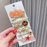 Alloy Colorful Hairpin Headgear Pearl Rhinestone Clip Set, 8PCS/Set Heavy Work, 8PCS/Set Cherry, 8PCS/Set Pink Cherry, 8PCS/Set Starfish, 7PCS/Set Mermaid, 4PCS/Set Light Blue, 6PCS/Set Purple, 7PCS/Set Yellow Heart, 7PCS/Set Diamond Hand              ...
