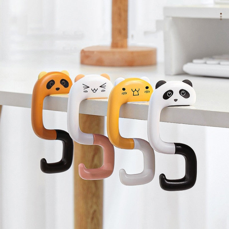 2 móc treo túi sách bàn học tháo rời, hình gấu trúc, mèo hồng nhỏ, gấu mèo, mèo con