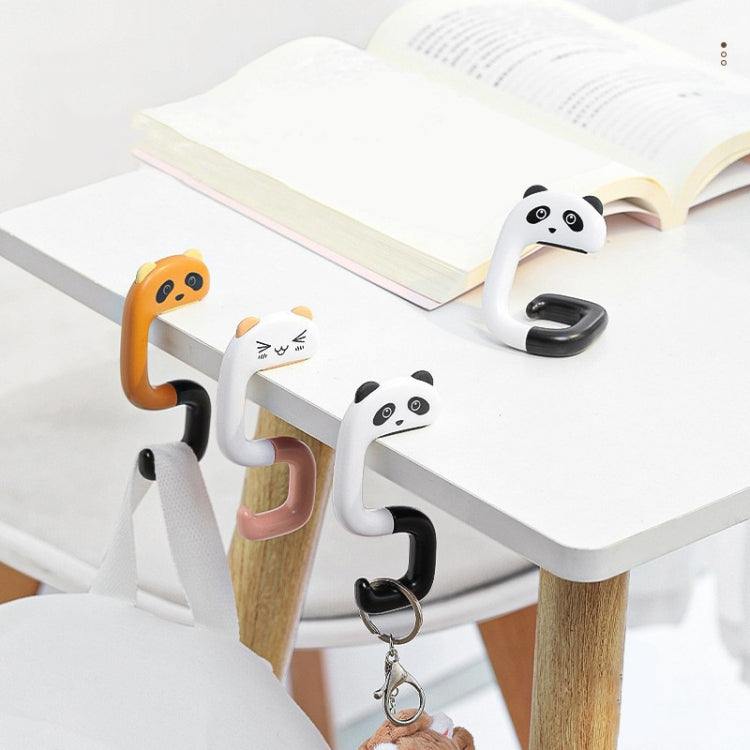 2 móc treo túi sách bàn học tháo rời, hình gấu trúc, mèo hồng nhỏ, gấu mèo, mèo con