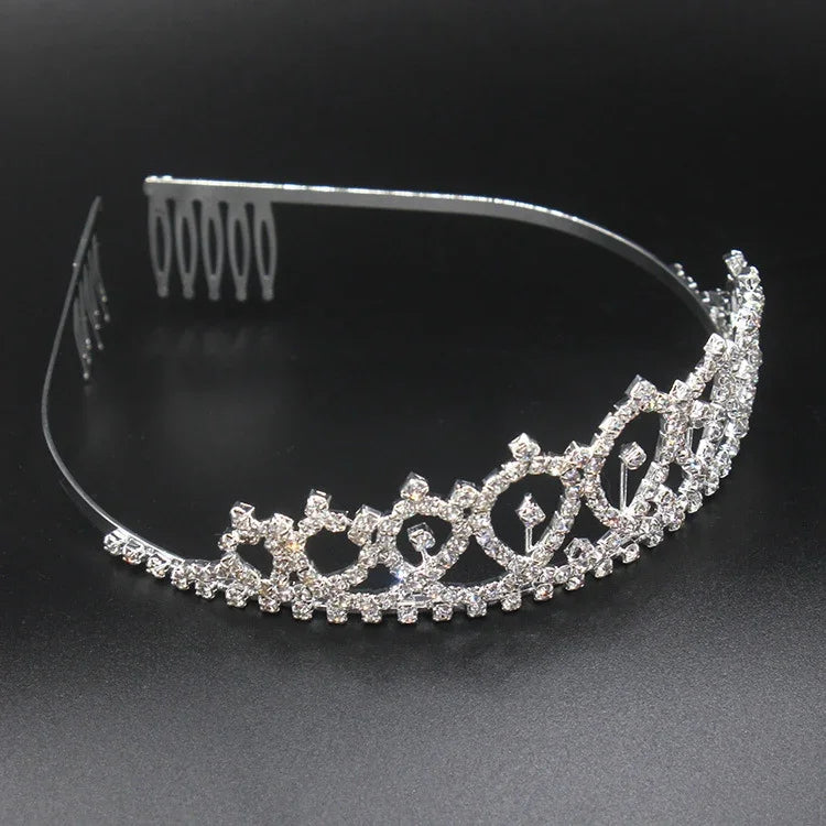 WM-02 Crystal Diamond Birthday Party Wedding Updo Crown, Color: Gold Queen Set1, Silver, Gold, Rose Gold, AB Diamond, Gold Queen, AB Silver Queen, Silver Queen, Rose Gold Queen, Golden Queen, Silver Girl, AB Gold Girl, Gold Girl, Rose Gold Girl