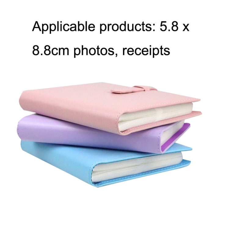 Album ảnh da PU 3 inch CAIUL, sách kỷ niệm bộ sưu tập ảnh, màu hồng anh đào, tím đinh hương, xanh Qingkong