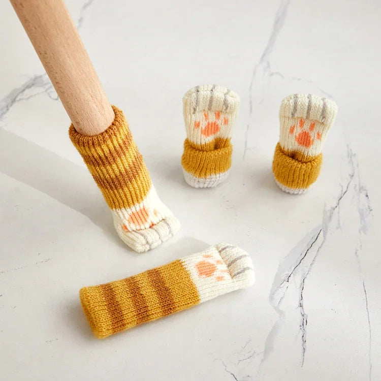 Bộ 1 bộ phủ bảo vệ chân ghế bàn đan đôi chống mài mòn, giảm tiếng ồn, màu nâu, xám nhạt, xám đậm, đen, nâu hoa, trắng, cà phê nhạt