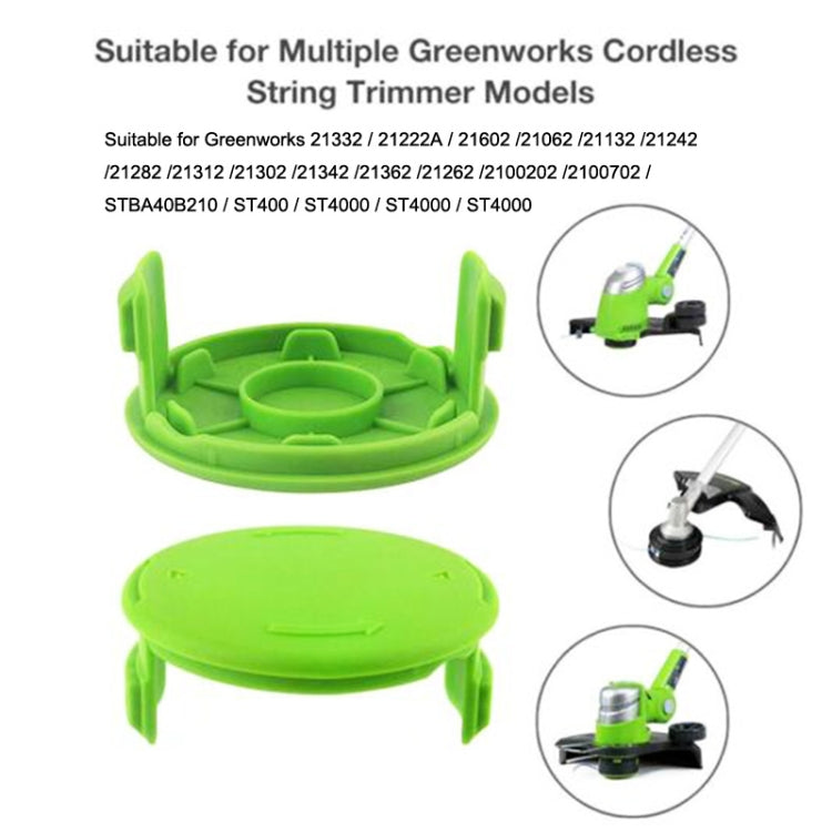 2 chiếc nắp cuộn máy cắt cỏ không dây GK04 cho Greenworks, màu xanh lá, màu đen