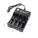 Sạc độc lập 4 khe USB cho pin lithium 18650 4.2V, 4 khe USB (màu đen)
