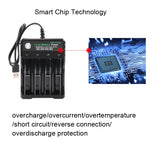 Sạc độc lập 4 khe USB cho pin lithium 18650 4.2V, 4 khe USB (màu đen)