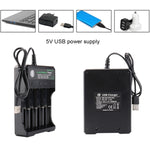 Sạc độc lập 4 khe USB cho pin lithium 18650 4.2V, 4 khe USB (màu đen)