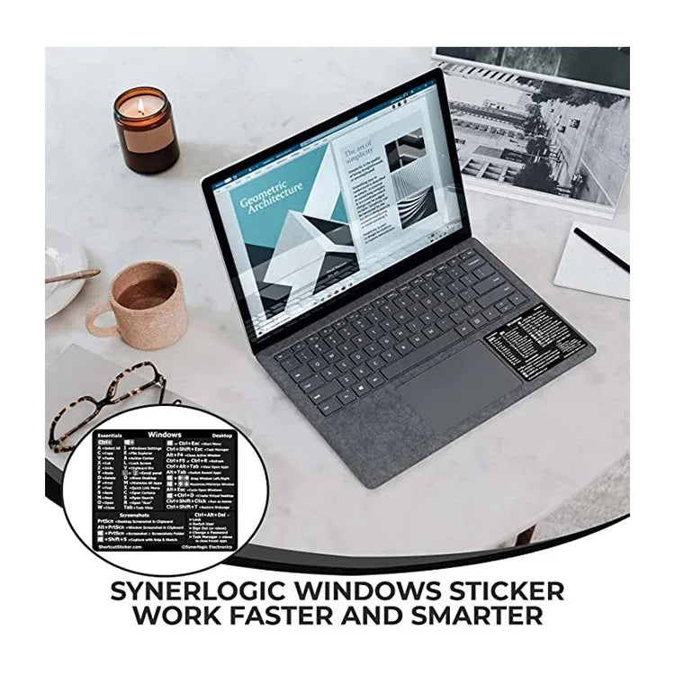 Miếng Dán Phím Tắt Bàn Phím Tham Khảo PC Dán Cho Laptop Máy Tính Để Bàn, Màu Đen