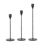 Bộ 3 chiếc giá đỡ nến sắt rèn trang trí nhà cửa đám cưới, kiểu: bộ 3 chiếc đáy dày (đỏ hồng), bộ 3 chiếc đáy dày (bạc), bộ 3 chiếc đáy mỏng (đen), bộ 3 chiếc đáy mỏng (vàng giả), bộ 3 chiếc đáy mỏng (bạc)