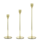 Bộ 3 chiếc giá đỡ nến sắt rèn trang trí nhà cửa đám cưới, kiểu: bộ 3 chiếc đáy dày (đỏ hồng), bộ 3 chiếc đáy dày (bạc), bộ 3 chiếc đáy mỏng (đen), bộ 3 chiếc đáy mỏng (vàng giả), bộ 3 chiếc đáy mỏng (bạc)
