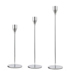 Bộ 3 chiếc giá đỡ nến sắt rèn trang trí nhà cửa đám cưới, kiểu: bộ 3 chiếc đáy dày (đỏ hồng), bộ 3 chiếc đáy dày (bạc), bộ 3 chiếc đáy mỏng (đen), bộ 3 chiếc đáy mỏng (vàng giả), bộ 3 chiếc đáy mỏng (bạc)
