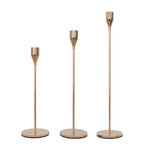 Bộ 3 chiếc giá đỡ nến sắt rèn trang trí nhà cửa đám cưới, kiểu: bộ 3 chiếc đáy dày (đỏ hồng), bộ 3 chiếc đáy dày (bạc), bộ 3 chiếc đáy mỏng (đen), bộ 3 chiếc đáy mỏng (vàng giả), bộ 3 chiếc đáy mỏng (bạc)