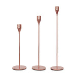 Bộ 3 chiếc giá đỡ nến sắt rèn trang trí nhà cửa đám cưới, kiểu: bộ 3 chiếc đáy dày (đỏ hồng), bộ 3 chiếc đáy dày (bạc), bộ 3 chiếc đáy mỏng (đen), bộ 3 chiếc đáy mỏng (vàng giả), bộ 3 chiếc đáy mỏng (bạc)