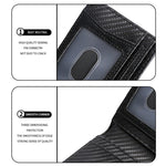 Ví da nam đựng thẻ định vị RFID cho AirTag thế hệ 2 / AirTag thế hệ 1, sợi carbon, dệt trơn